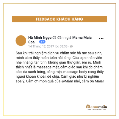 Quy trình chăm sóc mẹ sau sinh tại Mama Maia Spa